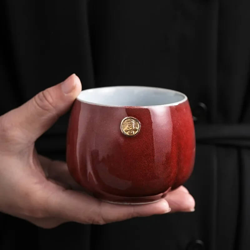 Japanese Style Ceramic Red Tea Cup - 180ml