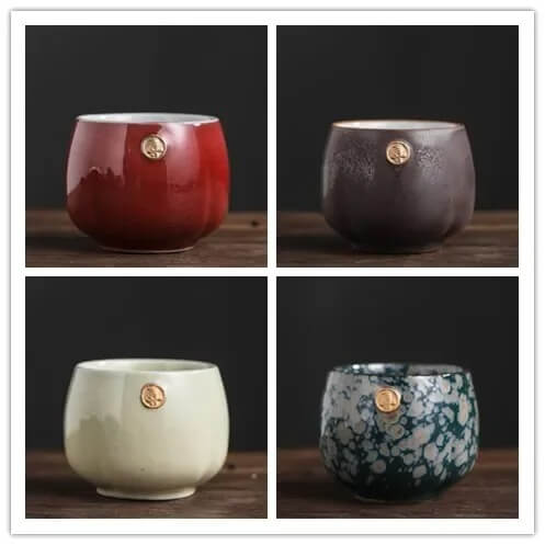 Japanese Style Ceramic 4-Piece Tea Cup Set without Gift Box