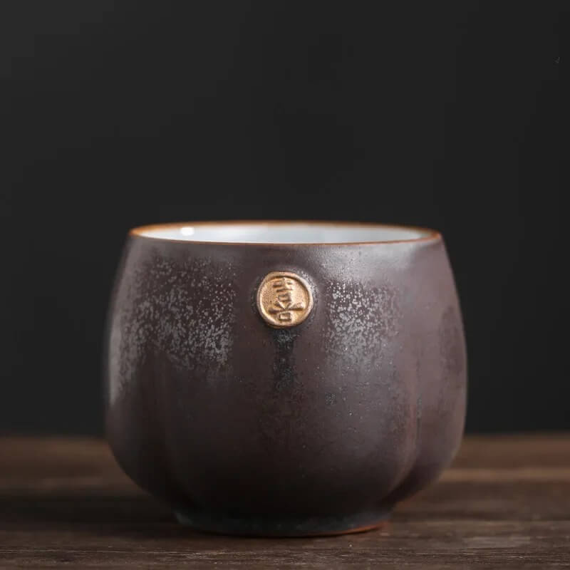 Japanese Style Ceramic Brown-Silver Speckled Tea Cup - 180ml