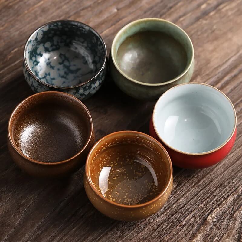 Ceramic Five Piece Element Kung Fu Tea Cup Set without Gift Box