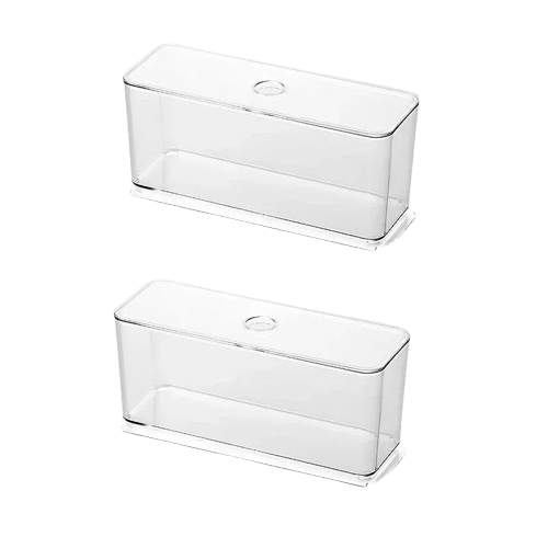 Clear Acrylic Storage Boxes with Lids for Stationery, Cosmetics and Underwear Organization - 2 Medium L22cmxW7.8cmxH9.5cm