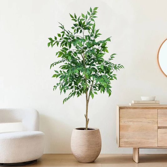 Faux ficus tree branch in lounge situ