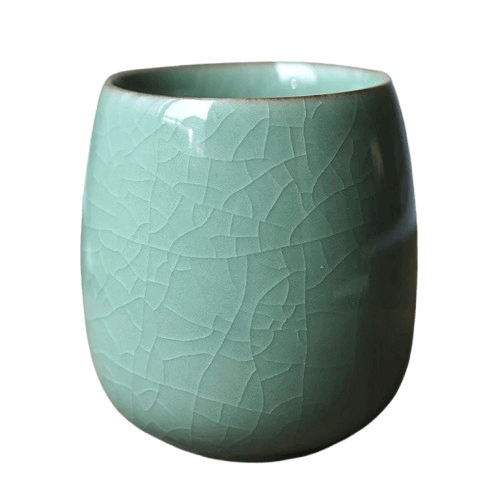 Green Crackle Glaze Celadon Porcelain Chinese Tea or Coffee Cup of 220ml