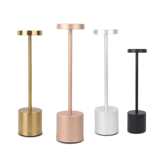 LED Portable Metal Desk Table Lamps with 3 colour temperatures and stepless dimming_Silver_Gold_Rose Gold_Black