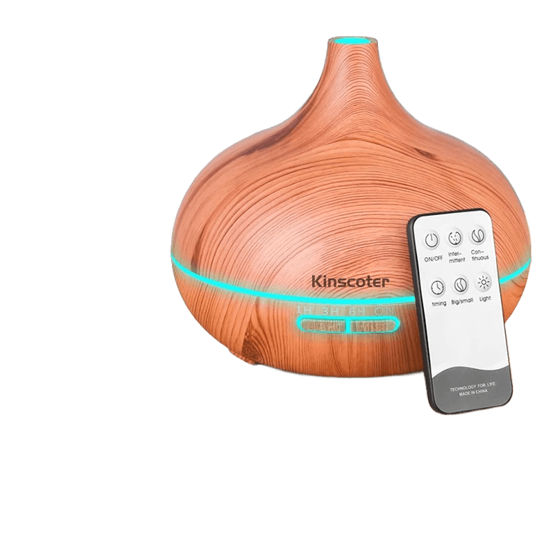 Light Wood Grain Effect Aromatherapy Diffuser and Humidifier with Remote Control