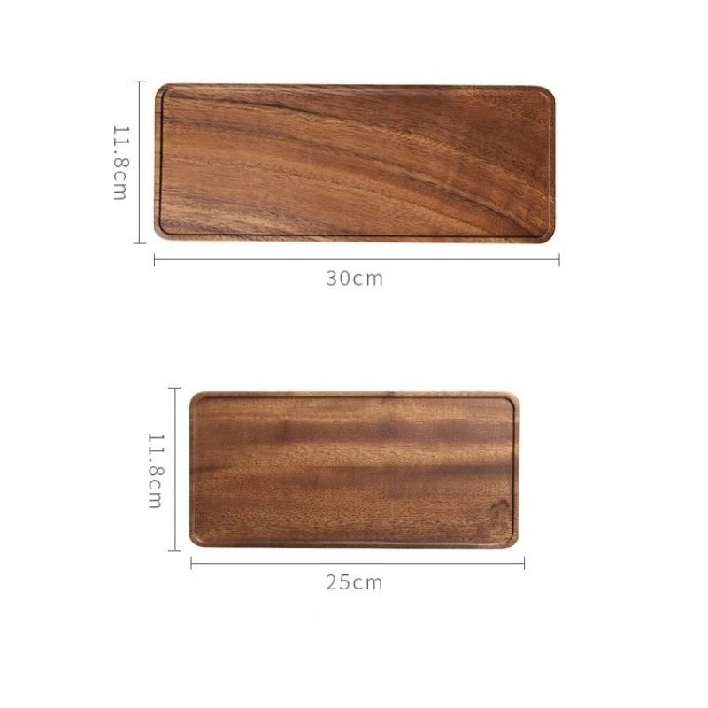 Black Walnut Wooden Rectangular Tray