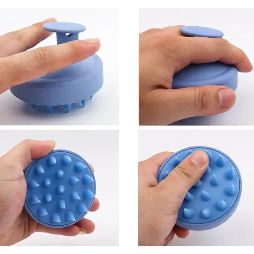 Silicone Shampoo Brush & Scalp Massager_Blue_Soft yet Firm Silicone Bristles for ideal balance of comfort and effective massage & cleansing