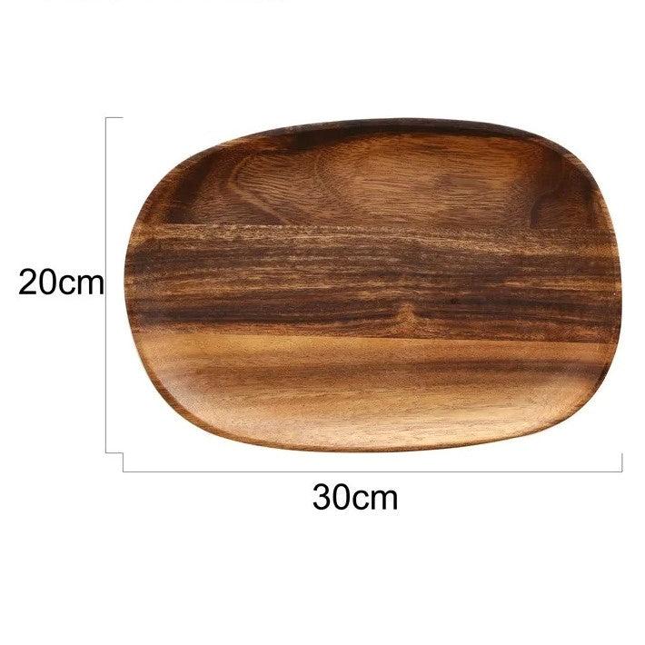 Solid Wood Plates of Organic Oval Designs