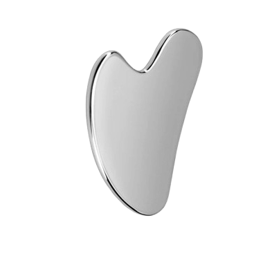 Stainless Steel Facial and Body Gua Sha Tool H8cmxW6cm with Travel Bag